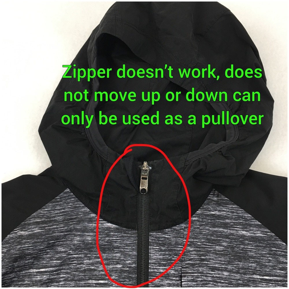 Lululemon Pack-It Jacket Windbreaker Black Gray Mens Large Hood Full Zip Vented - Picture 2 of 8